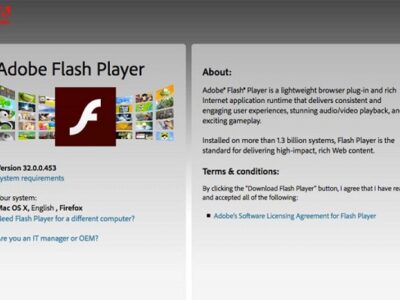 adobe Flash Player blokir